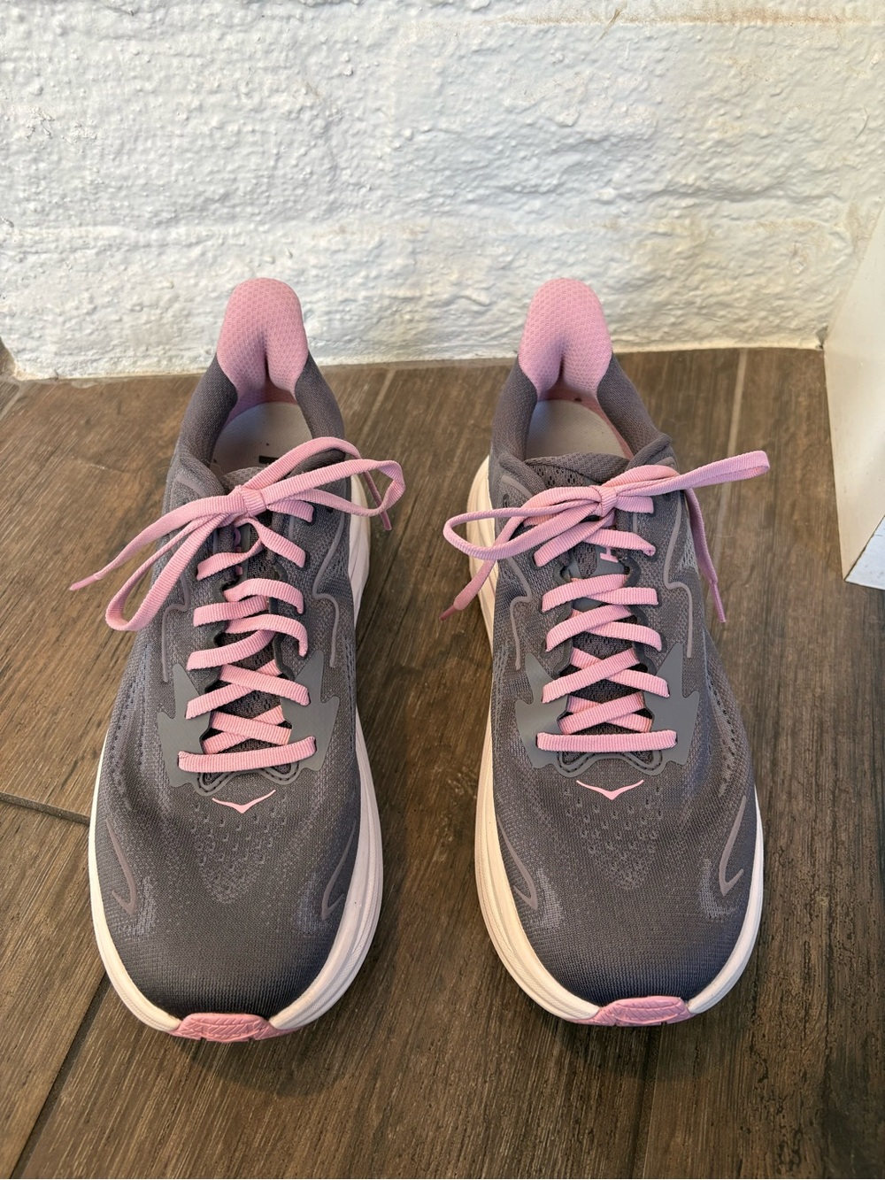 Hoka Women's Gray and Pink Running Shoes - Picture 9 of 9